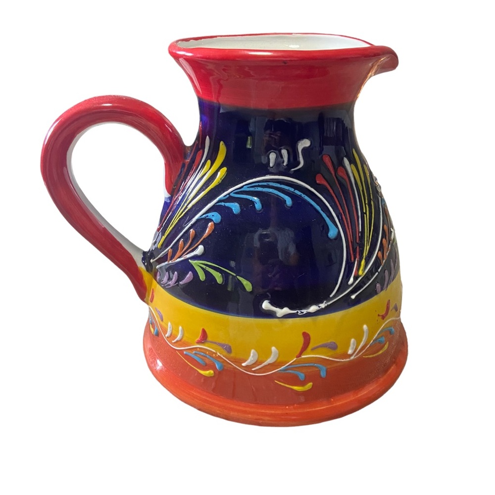 Handmade In Spain Colorful Ceramic Pitcher